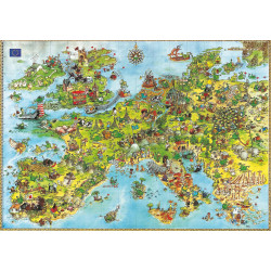 HEYE Puzzle Draci - Mapa Evropy 4000 dílků