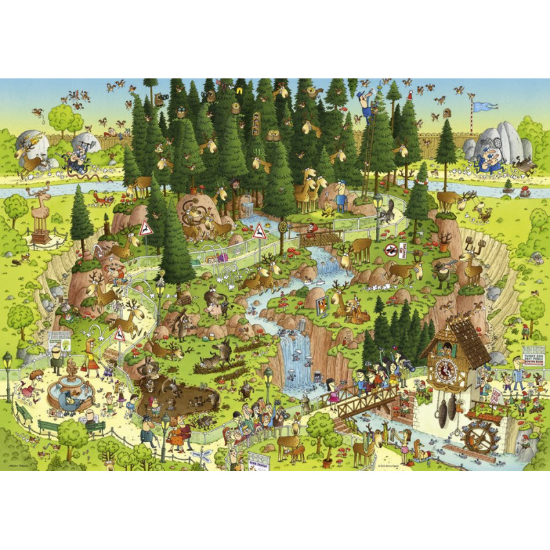 HEYE Puzzle Šílená ZOO: Expozice Černý les 1000 dílků