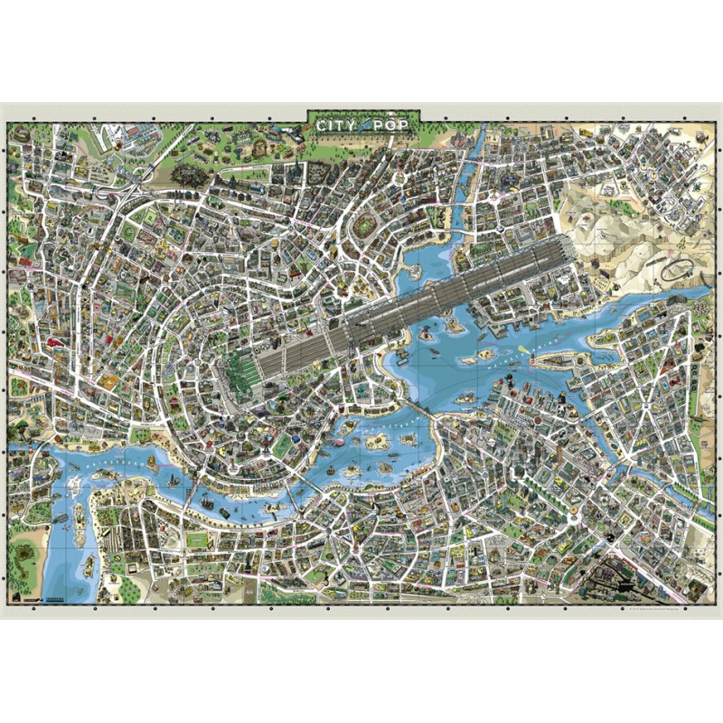 HEYE Puzzle Map Art: Město popu 2000 dílků