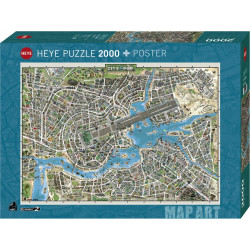 HEYE Puzzle Map Art: Město popu 2000 dílků