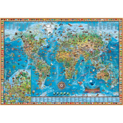 HEYE Puzzle Map Art: Úžasný svět 2000 dílků