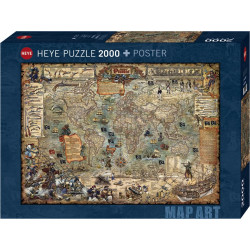 HEYE Puzzle Map Art: Svět pirátů 2000 dílků