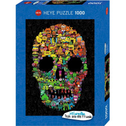 HEYE Puzzle Pens are my Friends: Doodle Skull 1000 dílků