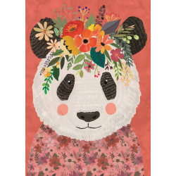 HEYE Puzzle Floral Friends: Mazlivá panda 1000 dílků