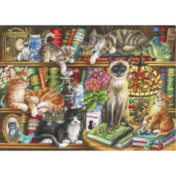 GIBSONS Puzzle Kočky v knihách 1000 dílků