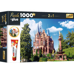 TREFL Sada 2v1 puzzle Zámek Drachenburg v Siebengebirge, Německo 1000 dílků s lepidlem