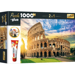 TREFL Sada 2v1 puzzle Amfiteátr Fláviův, Řím, Itálie 1000 dílků s lepidlem