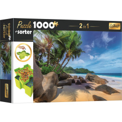 TREFL Puzzle s třídičem 2v1 Exotická pláž 1000 dílků