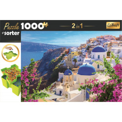TREFL Puzzle s třídičem 2v1 Santorini, Řecko 1000 dílků