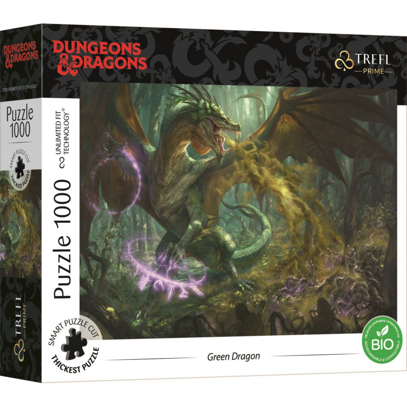TREFL Puzzle UFT Dungeons&Dragons: Zelený drak 1000 dílků