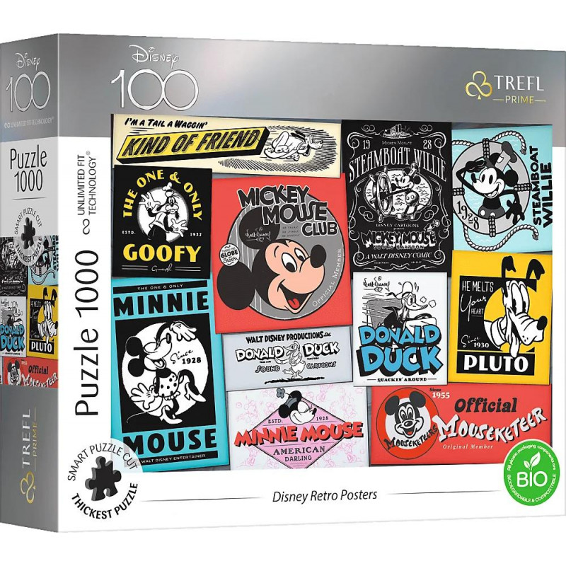 TREFL Puzzle UFT Disney 100 let: Retro plakáty 1000 dílků