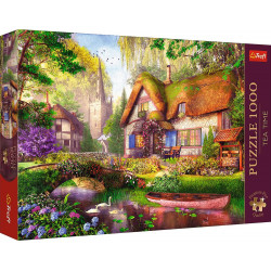 TREFL Puzzle Premium Plus Tea Time: Dřevěná chata 1000 dílků