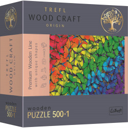 TREFL Wood Craft Origin puzzle Duhoví motýli 501 dílků