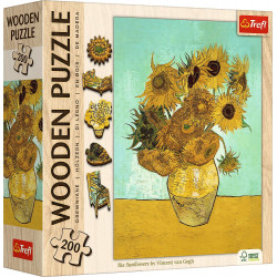 TREFL Dřevěné puzzle Art: Vincent van Gogh - Slunečnice 200 dílků