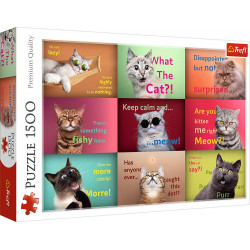 TREFL Puzzle Vtipné kočičí výrazy 1500 dílků
