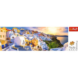 TREFL Panoramatické puzzle Západ slunce na Santorini, Řecko 1000 dílků