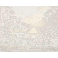KIK Malování podle čísel: Krajina s bicykly, plátno na rámu 40x50 cm