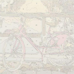 KIK Malování podle čísel: Krajina s bicykly, plátno na rámu 40x50 cm