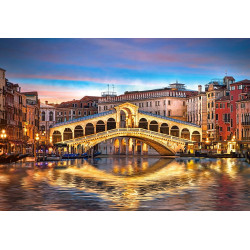 CASTORLAND Puzzle Noční most Rialto, Benátky 1000 dílků
