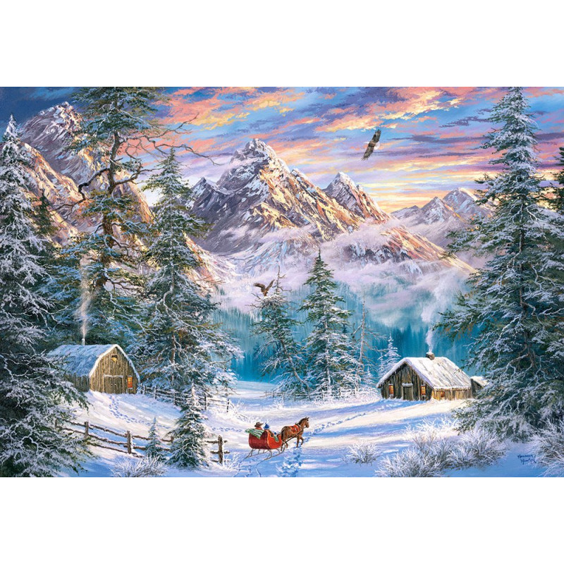 CASTORLAND Puzzle Vánoce na horách 1000 dílků