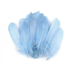 Husí peří délka 15-21 cm modrá pomněnková 5ks,111