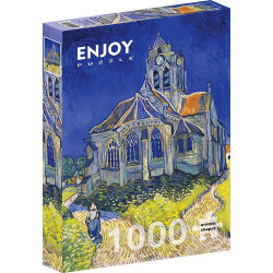 ENJOY Puzzle Vincent Van Gogh: Kostel v Auvers-sur-Oise 1000 dílků