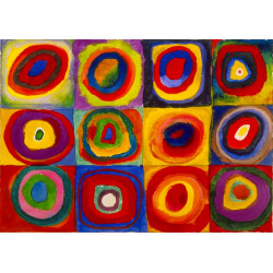 ENJOY Puzzle Vassily Kandinsky: Studie barev - Čtverce s kruhy 1000 dílků