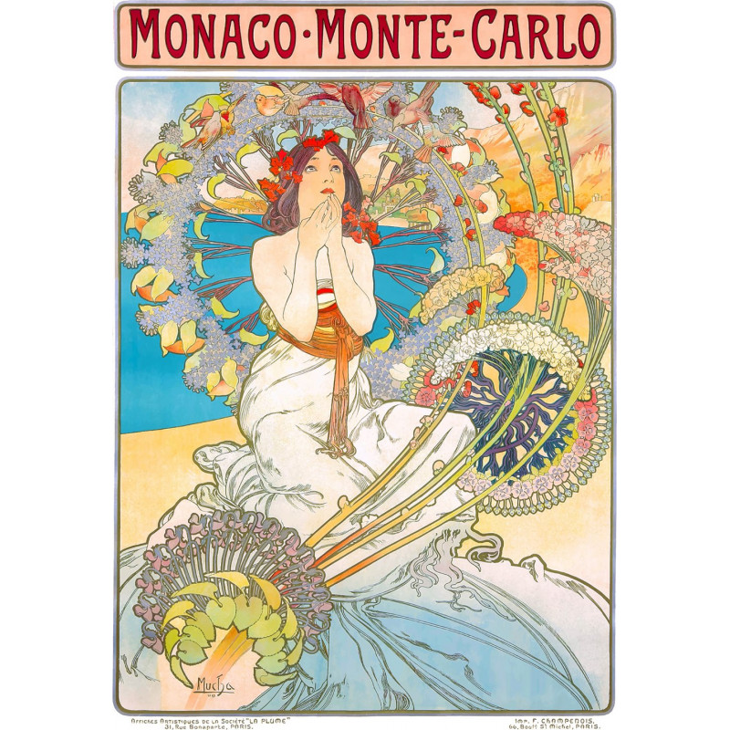 ENJOY Puzzle Monako Monte Carlo, Alfons Mucha 1000 dílků