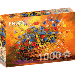 ENJOY Puzzle Košík s květinami 1000 dílků