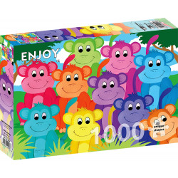 ENJOY Puzzle Duhové opičky 1000 dílků