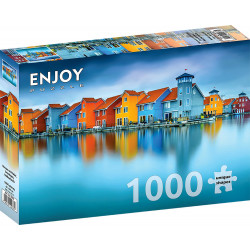 ENJOY Puzzle Domky u vody, Groningen, Nizozemsko 1000 dílků