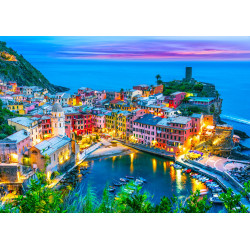 ENJOY Puzzle Vernazza za soumraku, Cinque Terre, Itálie 1000 dílků