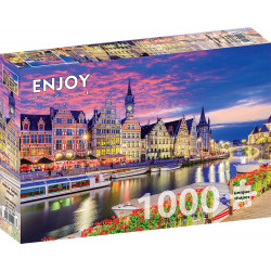 ENJOY Puzzle Gent za soumraku, Belgie 1000 dílků