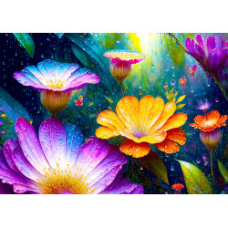 ENJOY Puzzle Květy v dešti 1000 dílků