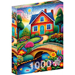 ENJOY Puzzle Barevný dům 1000 dílků