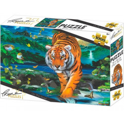 PRIME 3D Puzzle Tygr na lovu 1000 dílků