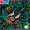EEBOO Čtvercové puzzle Ptáci v kapradí 1000 dílků