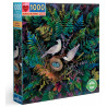 EEBOO Čtvercové puzzle Ptáci v kapradí 1000 dílků