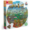 EEBOO Kulaté puzzle Rybky a lodě 500 dílků