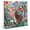 EEBOO Čtvercové puzzle Zajíc a vlčí máky 1000 dílků