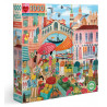 EEBOO Čtvercové puzzle Tržnice v Benátkách 1000 dílků