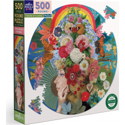 EEBOO Kulaté puzzle Divadlo květin 500 dílků