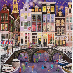 EEBOO Čtvercové puzzle Kouzelný Amsterdam 1000 dílků
