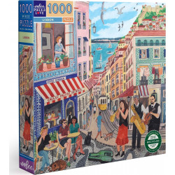 EEBOO Čtvercové puzzle Lisabon 1000 dílků