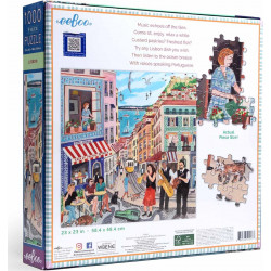 EEBOO Čtvercové puzzle Lisabon 1000 dílků