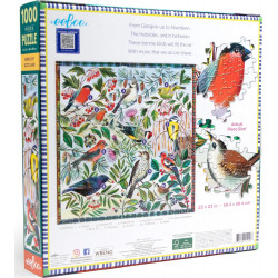 EEBOO Čtvercové puzzle Ptáci Skotska 1000 dílků