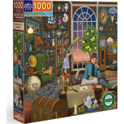 EEBOO Čtvercové puzzle Knihovna alchymisty 1000 dílků