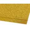 Pěnová guma Moosgummi s glitry 20x30 cm zlatá sv. 2ks