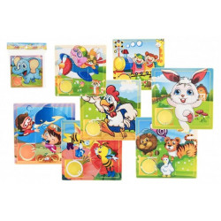 Posuvné puzzle Zvířátka a děti 3x3 (mix)