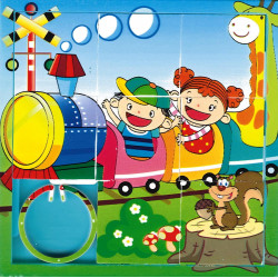 Posuvné puzzle Zvířátka a děti 3x3 (mix)